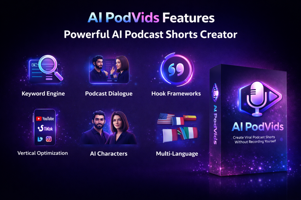 AI PodVids Features Review – AI Podcast Shorts Creator with Keyword Engine, Dialogue, and Multi-Language Support