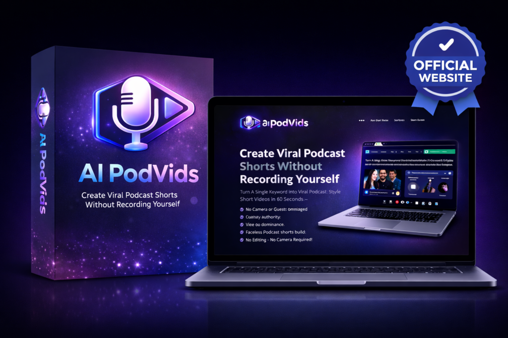 AI PodVids Official Website Review – Product Image with Demo Preview and Access Information
